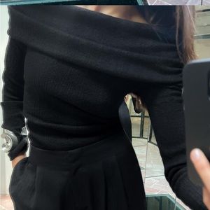 NWT - NEVER WORN Zara black off the shoulder textured top